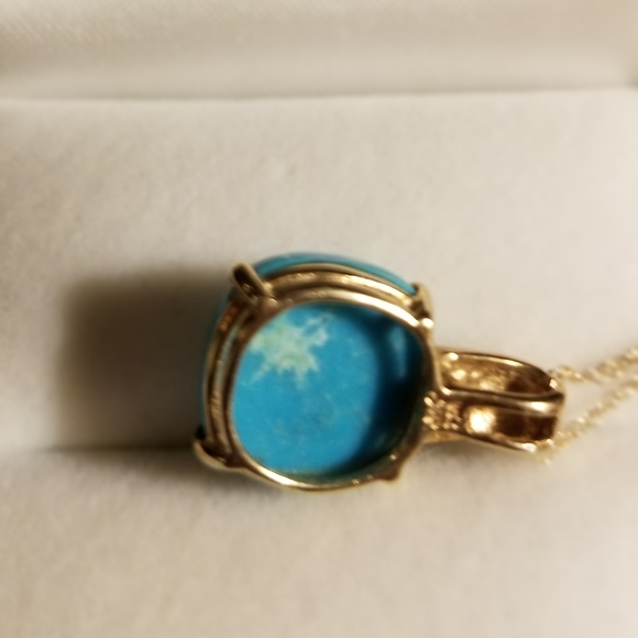Sleeping Beauty or Persian Turquoise Gold Pendant - Picture 11 of 14